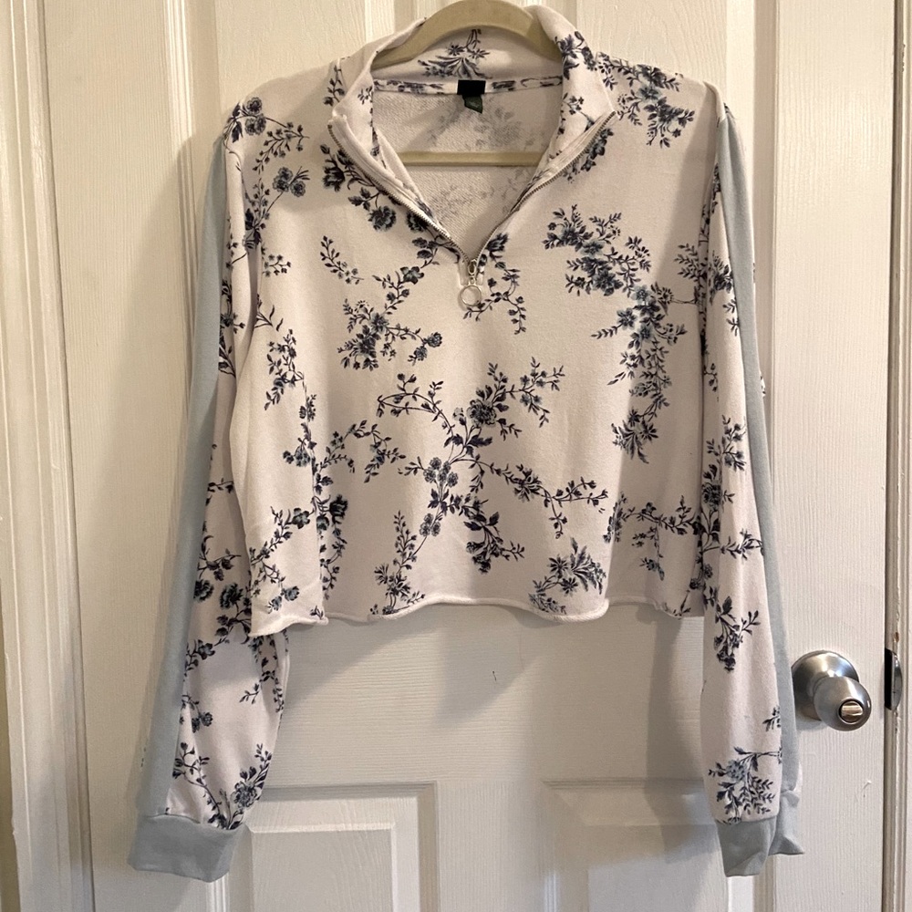 Cropped 90s style Lightweight 1/4 zip